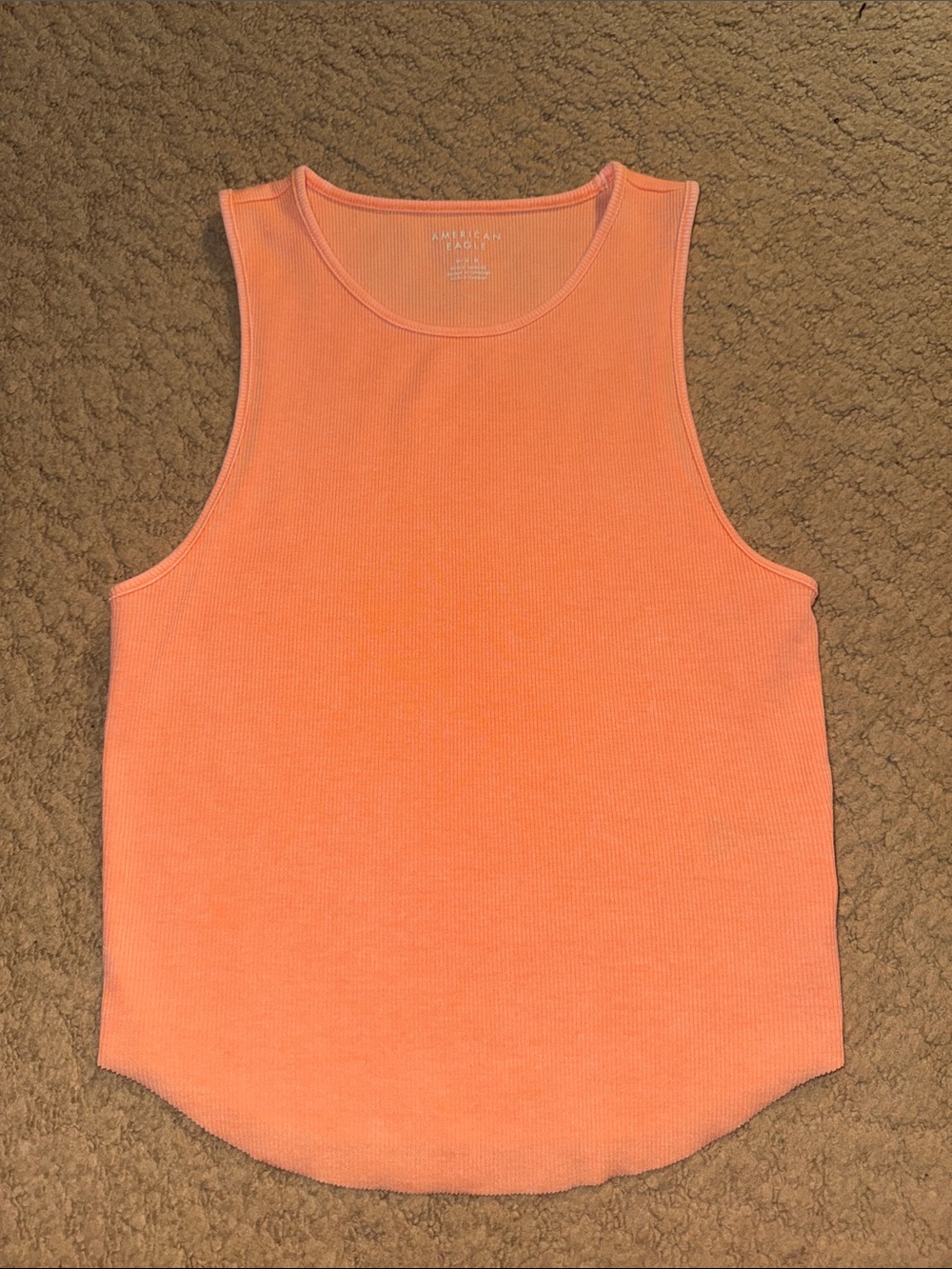 American Eagle Women’s Orange Ribbed Tank Top